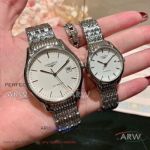 Perfect Replica Longines White Face Stainless Steel Band Couple Watch